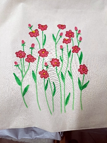 Mix média - kombinovaná technika - maľba na textil